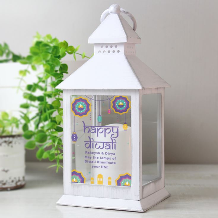 Personalised Diwali White Lantern product image
