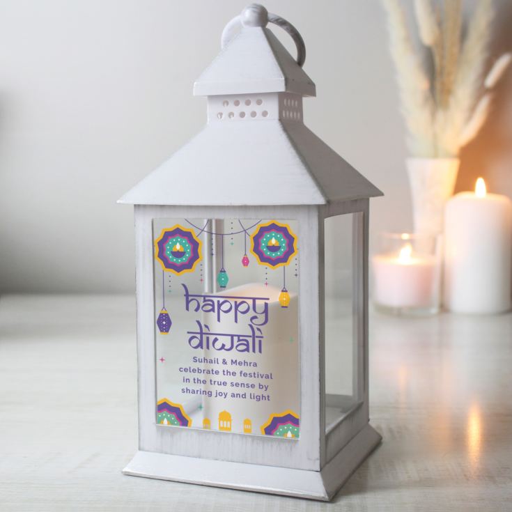 Personalised Diwali White Lantern product image