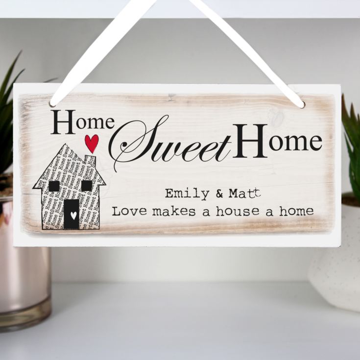 Personalised Home Sweet Home Wooden Sign product image