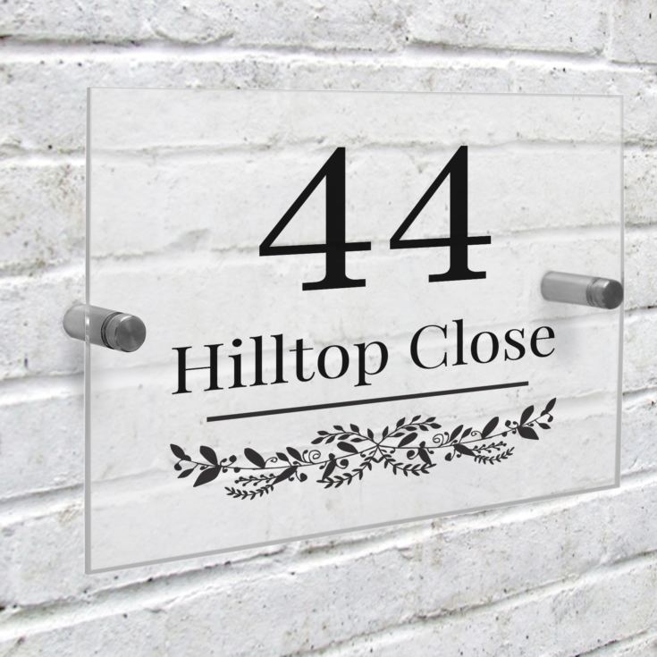 Personalised Botanical Acrylic House Sign product image