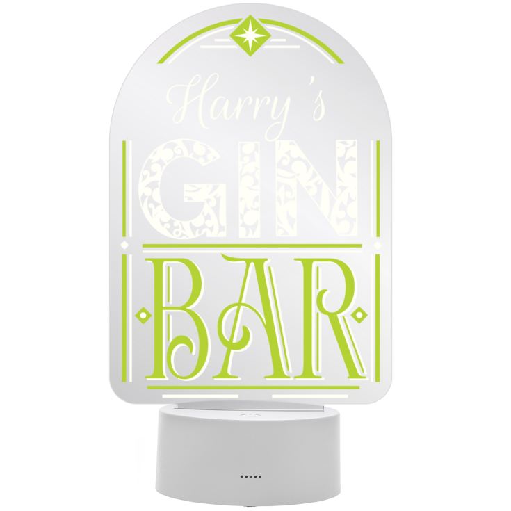 Personalised Gin Bar LED Colour Changing Night Light product image