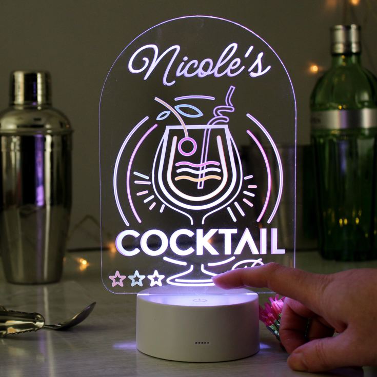 Personalised Cocktail LED Colour Changing Night Light product image