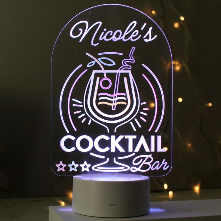 Personalised Cocktail LED Colour Changing Night Light product image