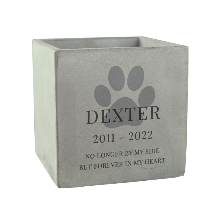 Personalised Pet Paw Print Concrete Pot product image