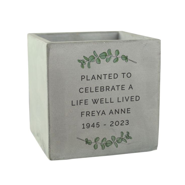 Personalised Botanical Concrete Pot product image