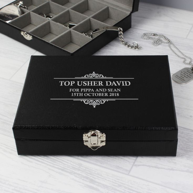 Personalised Large Cufflink Compartment Box product image