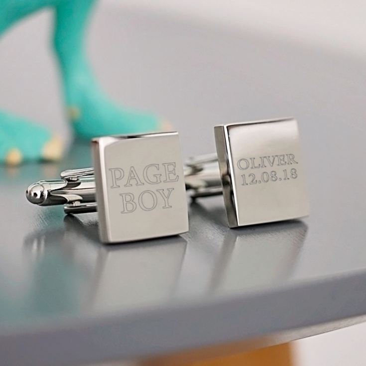 Personalised Silver Plated Page Boy Cufflinks The Gift Experience