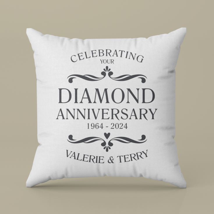 Personalised Pair Of Diamond Anniversary Cushions product image