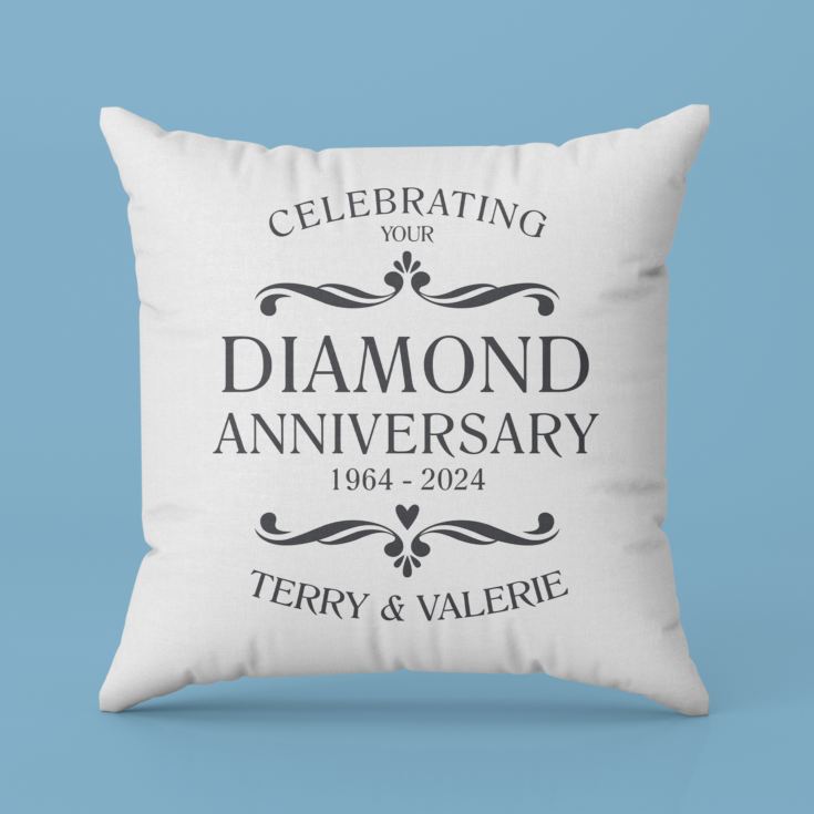 Personalised Pair Of Diamond Anniversary Cushions product image
