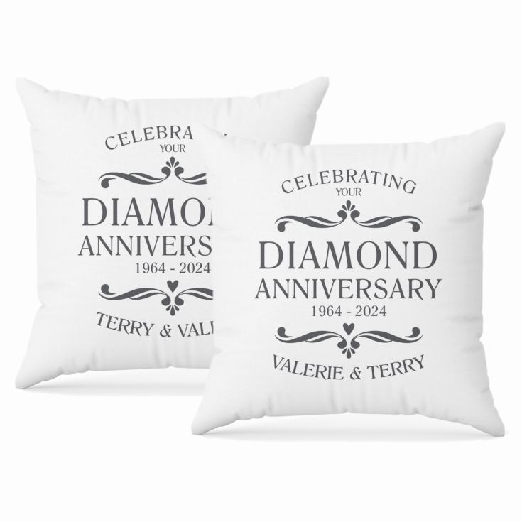 Personalised Pair Of Diamond Anniversary Cushions product image