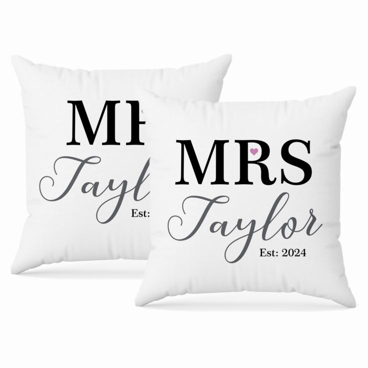 Personalised Pair Of Mr & Mrs Cushions product image