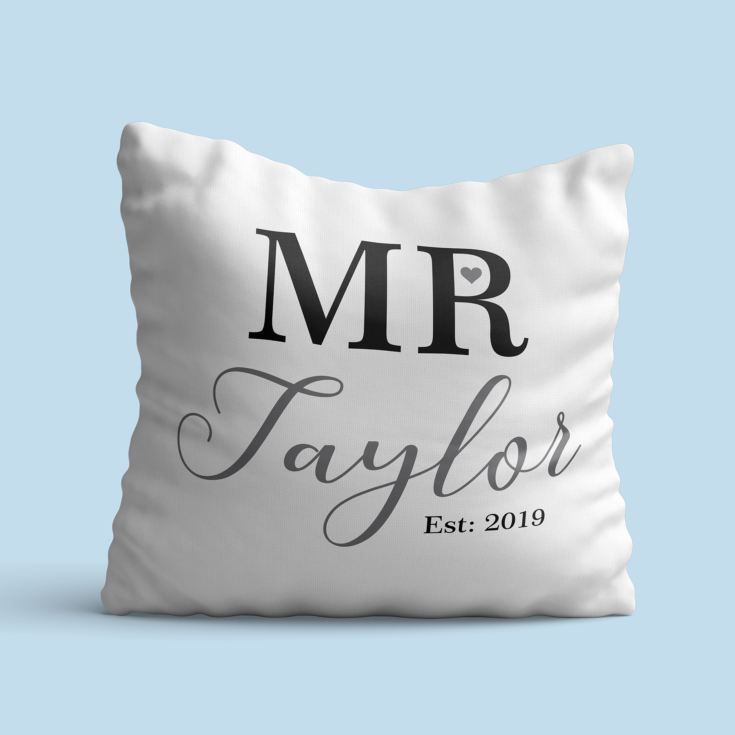 Personalised Pair Of Mr & Mrs Cushions product image