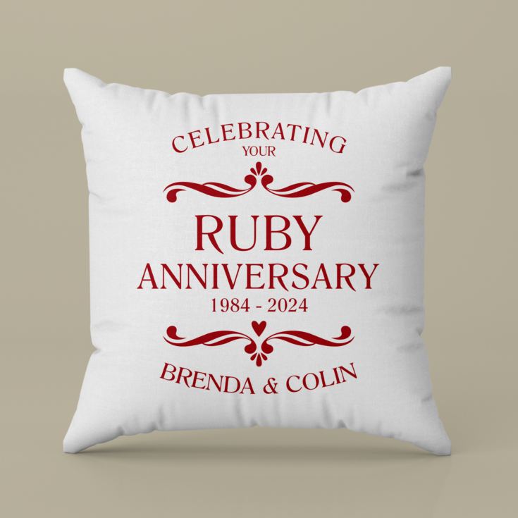 Personalised Pair Of Ruby Anniversary Cushions product image