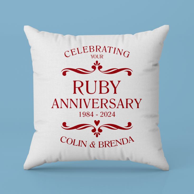Personalised Pair Of Ruby Anniversary Cushions product image
