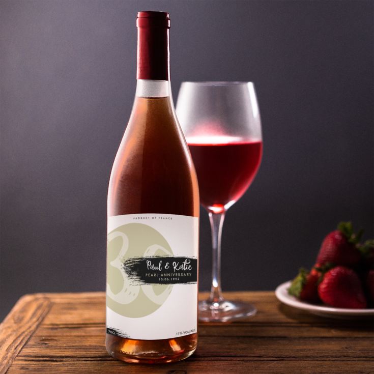 Personalised Pearl Anniversary Rose Wine The Gift Experience