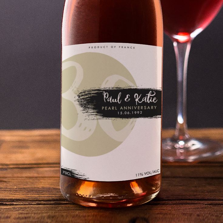 Personalised Pearl Anniversary Rose Wine The Gift Experience