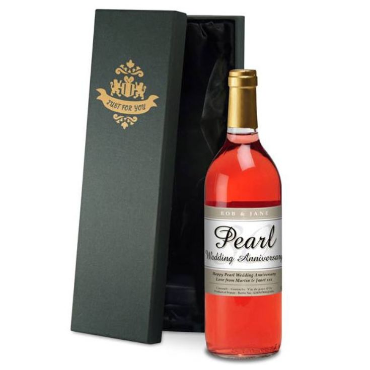 Personalised Pearl Wedding Anniversary Rose Wine product image