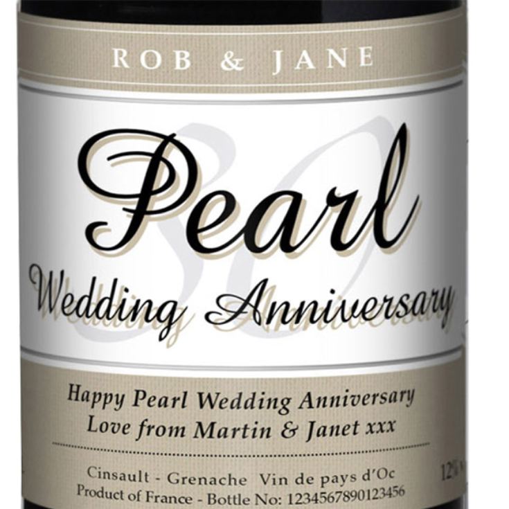 Personalised Pearl Wedding Anniversary Red Wine product image