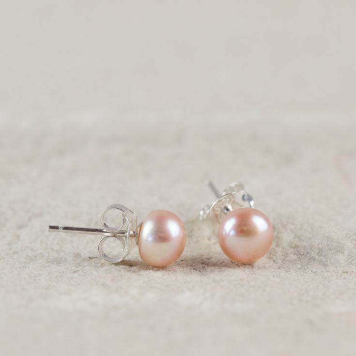 Blush Pink Pearl Stud Earrings product image