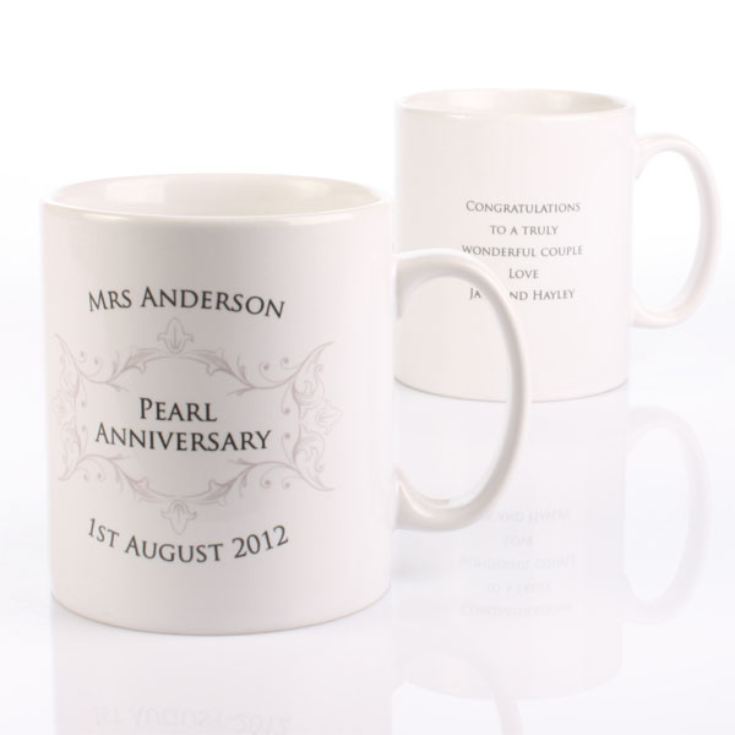 Pair of Personalised Pearl Anniversary Mugs product image