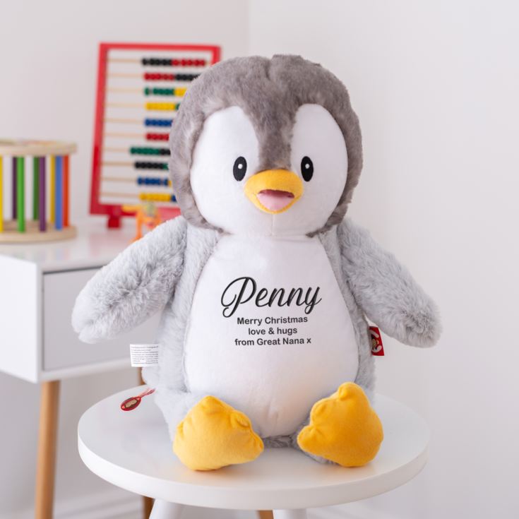 Personalised Penguin Bear Personalised Name Childrens Gifts Christmas Teddy 