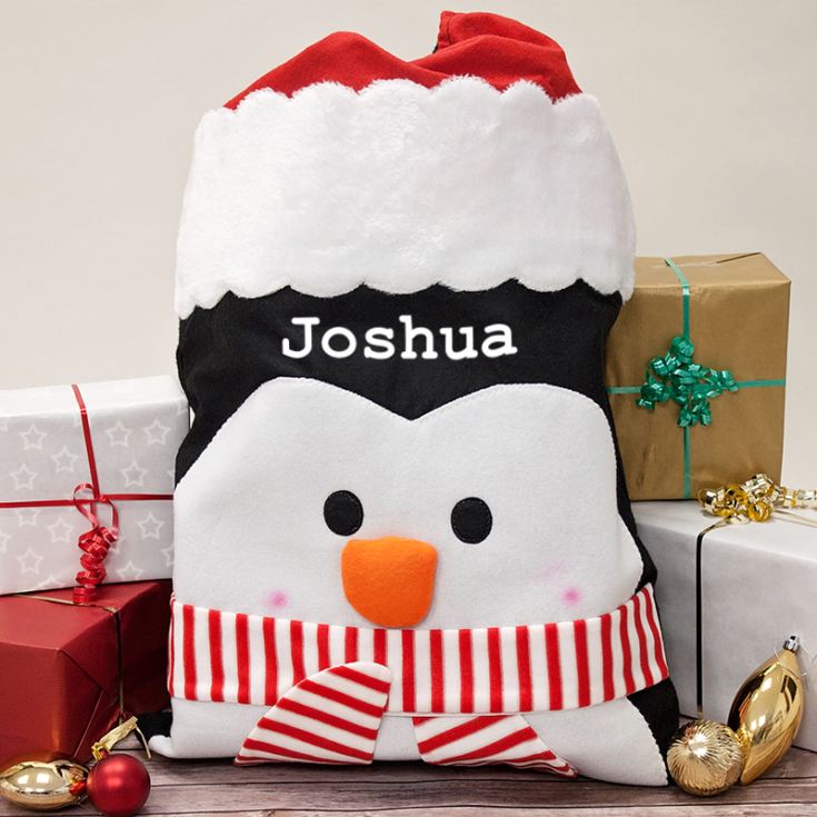 Personalised Luxury Penguin Santa Sack product image