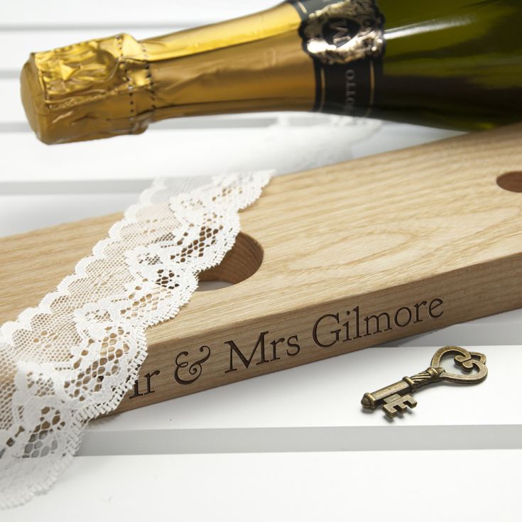 Personalised Welsh Ash Wooden Champagne Holder product image