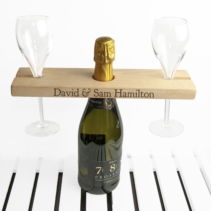 Personalised Welsh Ash Wooden Champagne Holder product image