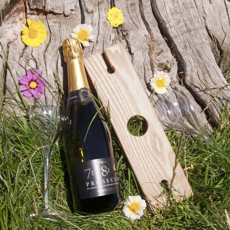 Personalised Welsh Ash Wooden Champagne Holder product image