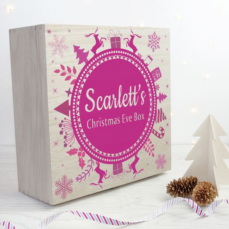 Personalised Christmas Eve Box With Snowflake Wreath product image