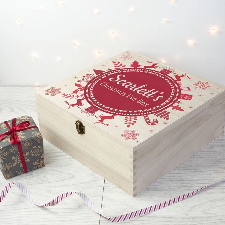 Personalised Christmas Eve Box With Snowflake Wreath product image