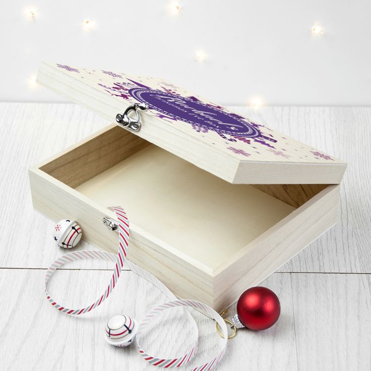 Personalised Christmas Eve Box With Snowflake Wreath product image