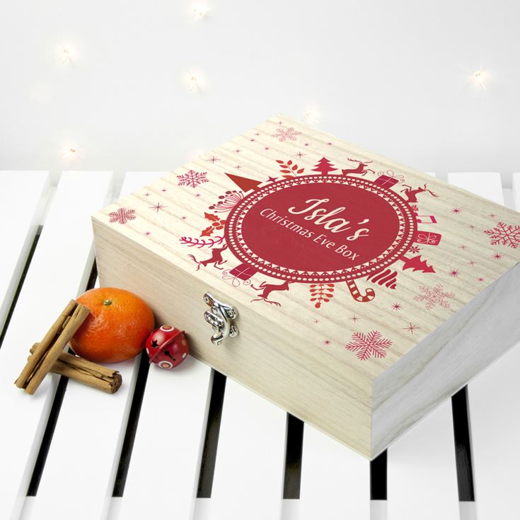 Personalised Christmas Eve Box With Snowflake Wreath product image