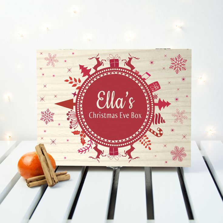 Personalised Christmas Eve Box With Snowflake Wreath product image