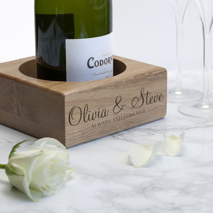 Personalised Solid Oak Champagne Holder product image