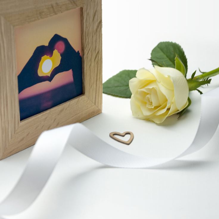 Engraved Fly Me To The Moon Oak Photo Cube product image