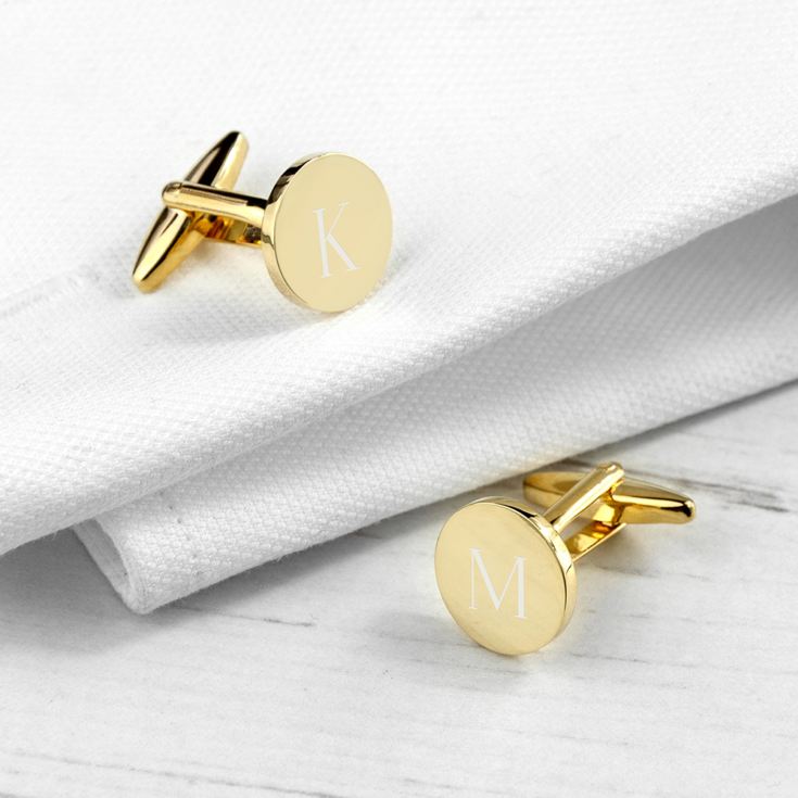 Personalised Round Gold Plated Cufflinks product image