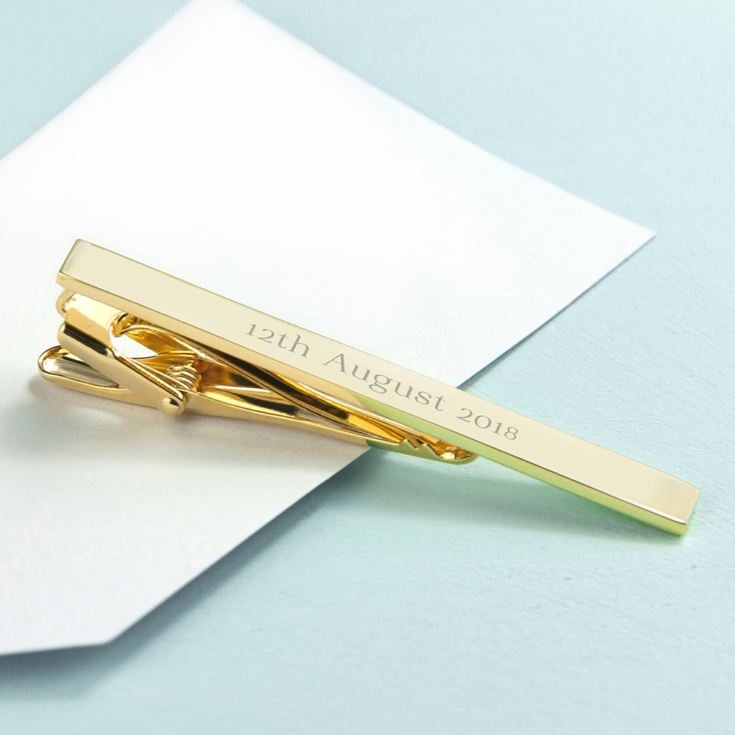Personalised Gold Plated Tie Clip product image