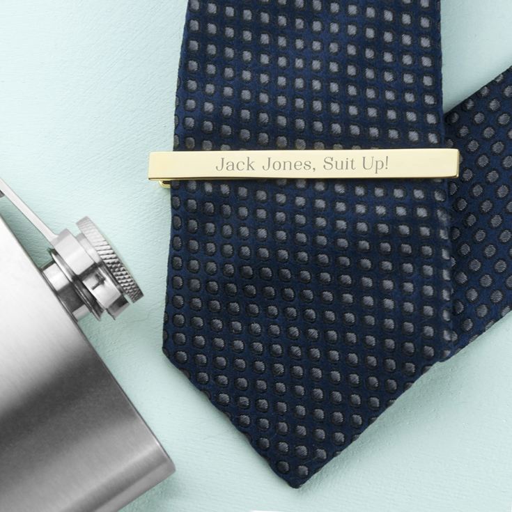 Personalised Gold Plated Tie Clip product image