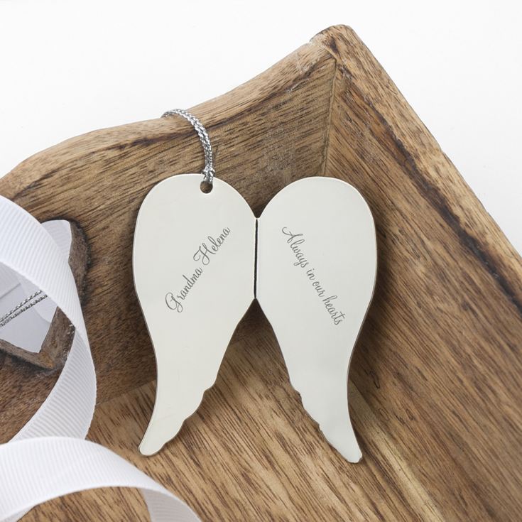 Engraved In Memory Angel Wings Keepsake product image