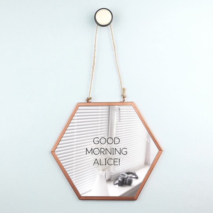 Personalised Hexagon Copper Mirror product image