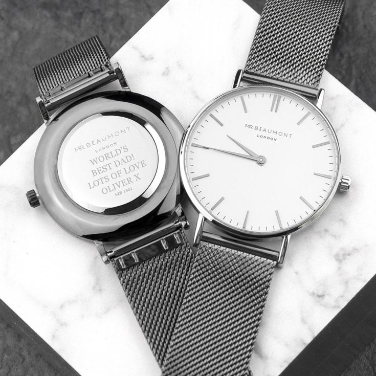 Personalised Men's Metallic Charcoal Grey Watch product image
