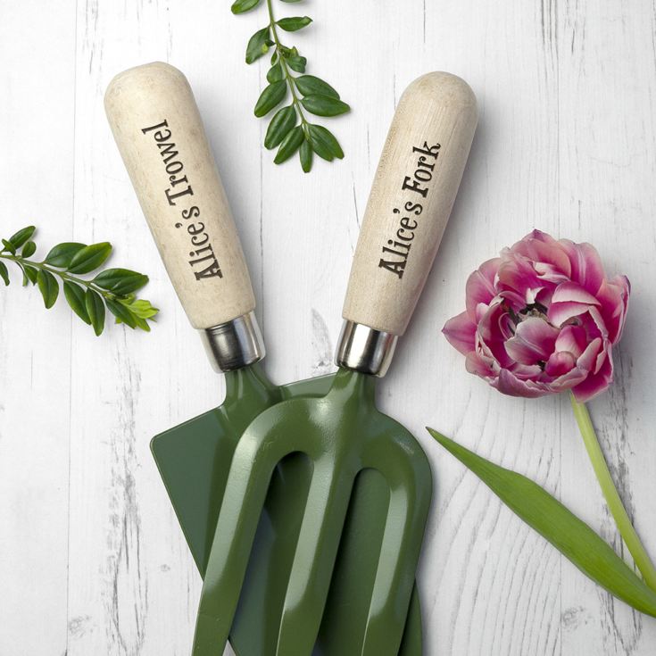 Personalised Trowel & Fork Gardening Set The Gift Experience