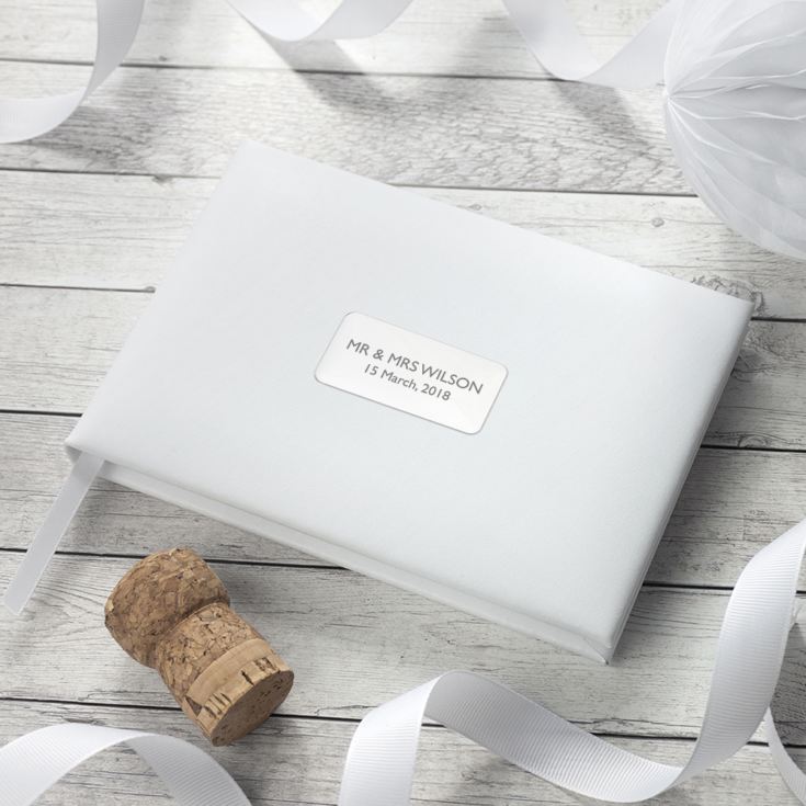 Personalised White Leather Wedding Guest Book product image