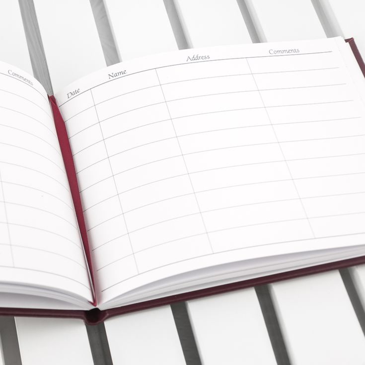 Personalised Burgundy Leather Visitors Book product image