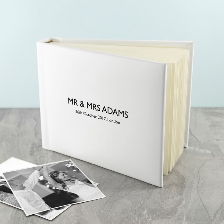 Engraved White Leather Photo Album product image