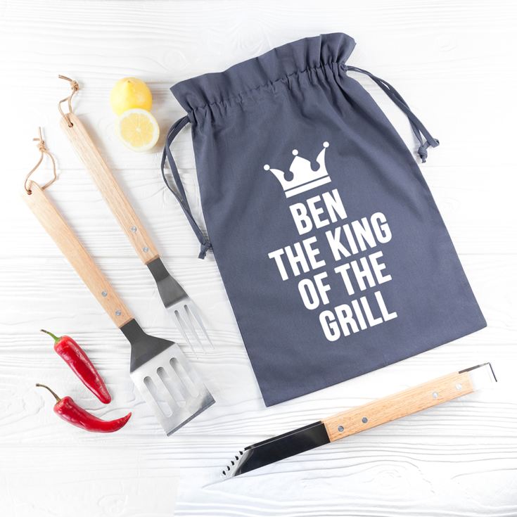 Personalised King Of The Grill BBQ Tools Set product image