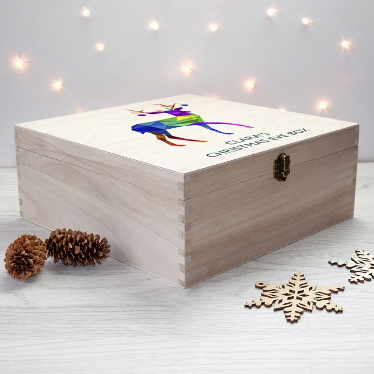 Personalised Geometric Reindeer Christmas Eve Box product image