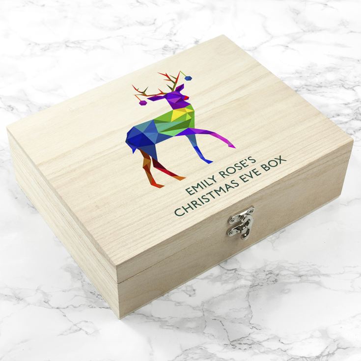 Personalised Geometric Reindeer Christmas Eve Box product image