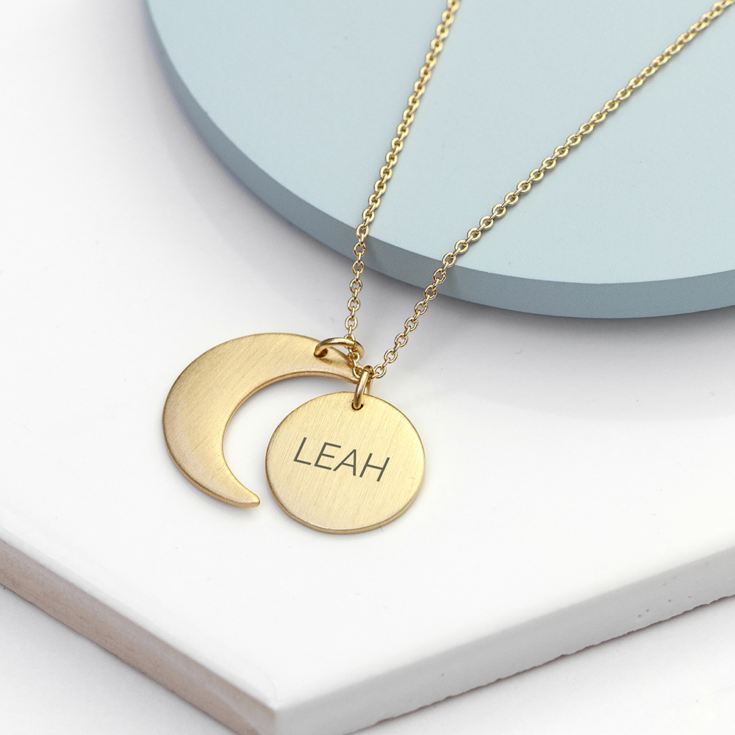 Personalised Matte Moon and Sun Necklace product image